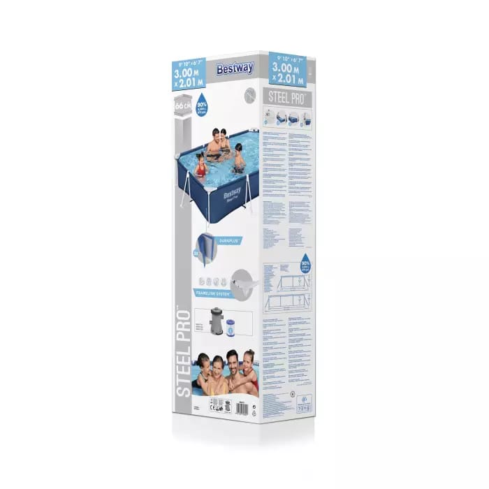 Каркасный бассейн Bestway 56411 BW, Steel Pro 300х201х66см, 3300л, фильтр-насос фото 3